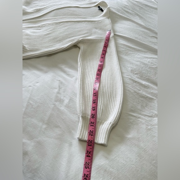 Quince | Women’s M | White Cardigan Sweater Ribbed Knit Open Front Cotton - Picture 4 of 8